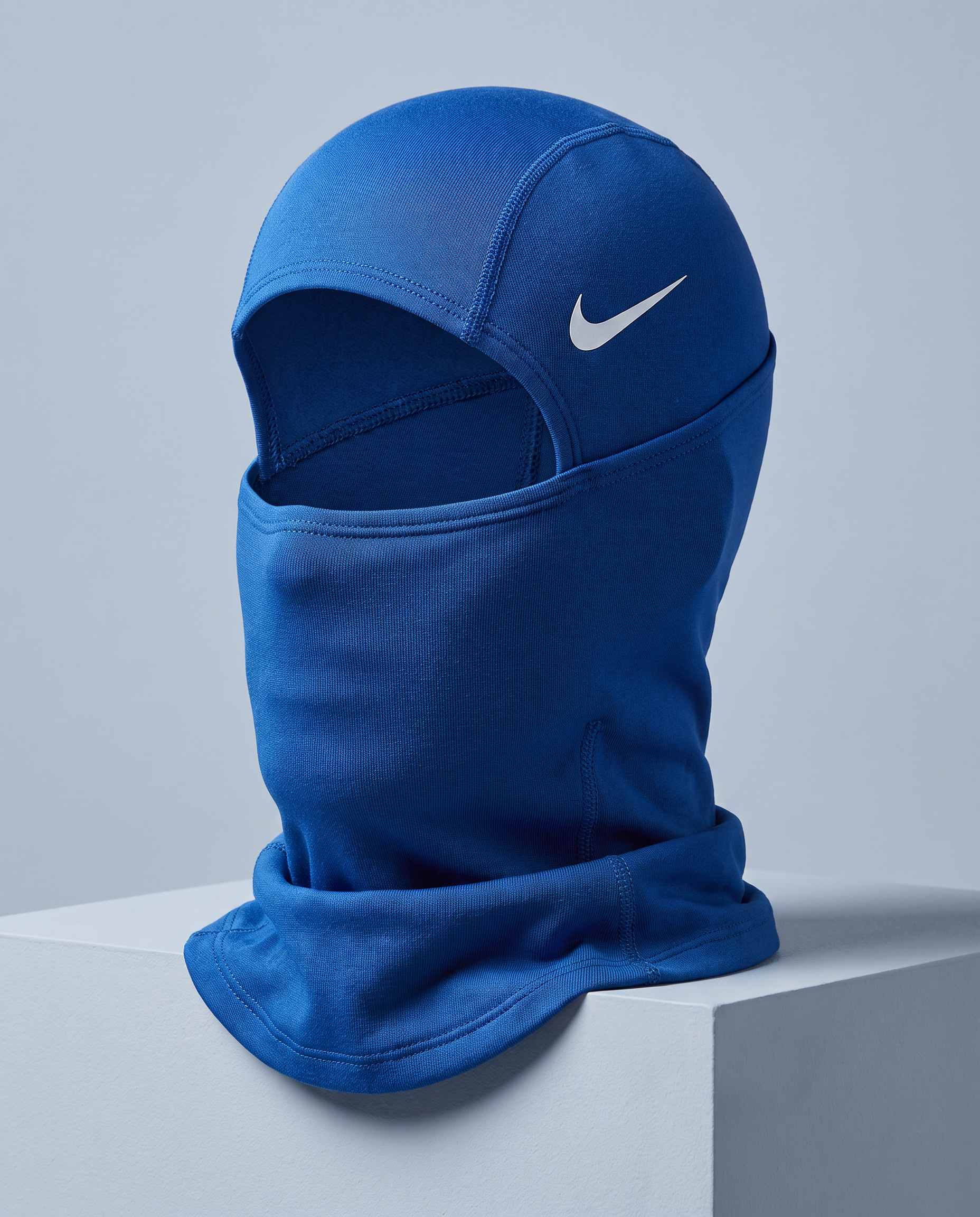 Nike Pro Football Hood in blue, close-up product view