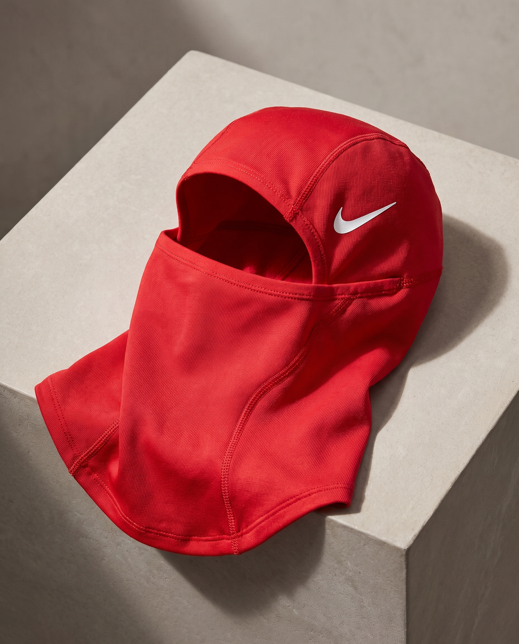 Nike Pro Football Hood in red, close-up product view