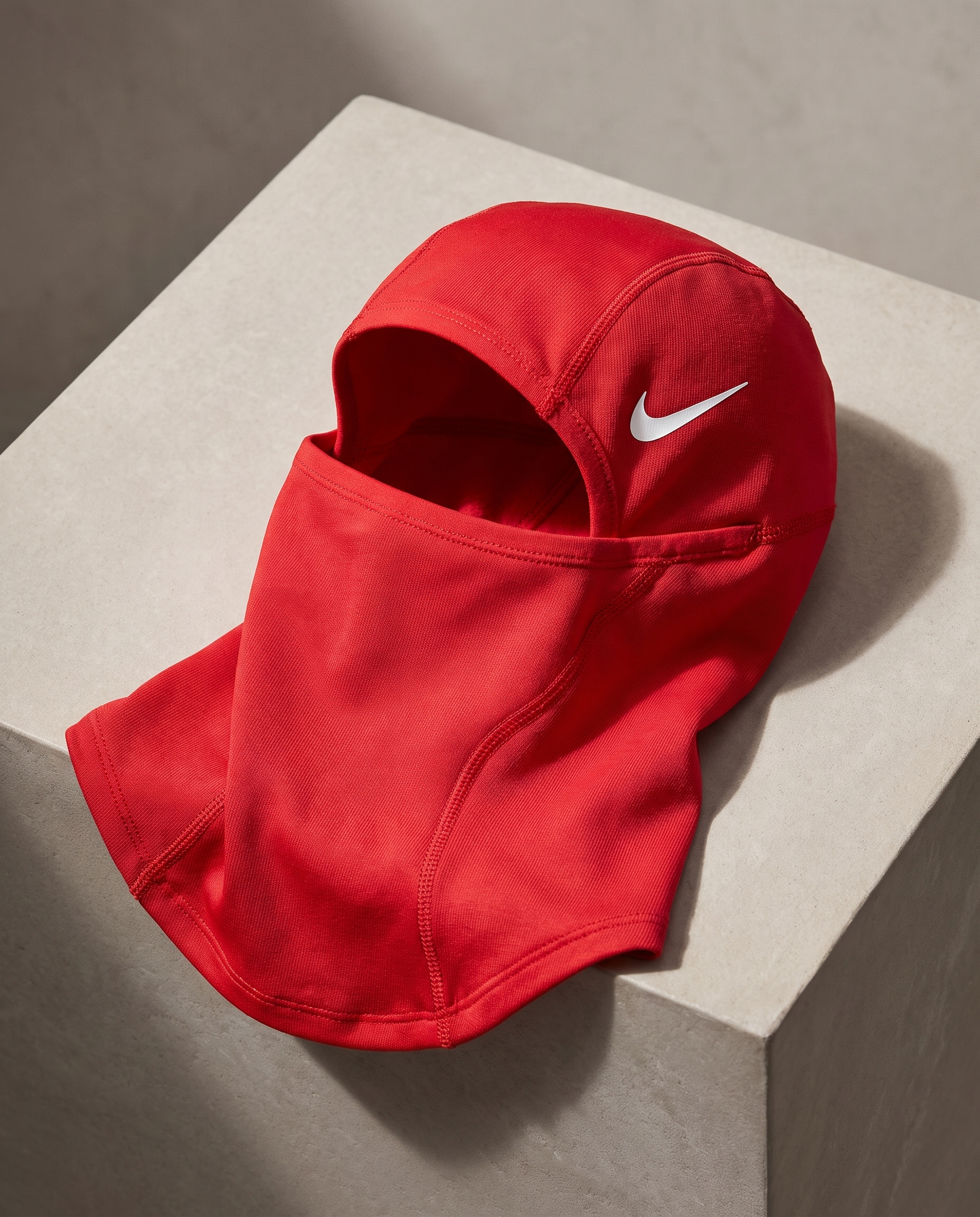 Nike Pro Football Hood in red, close-up product view